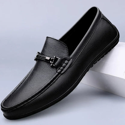 Men's Slip-On Loafers Formal Leather Black