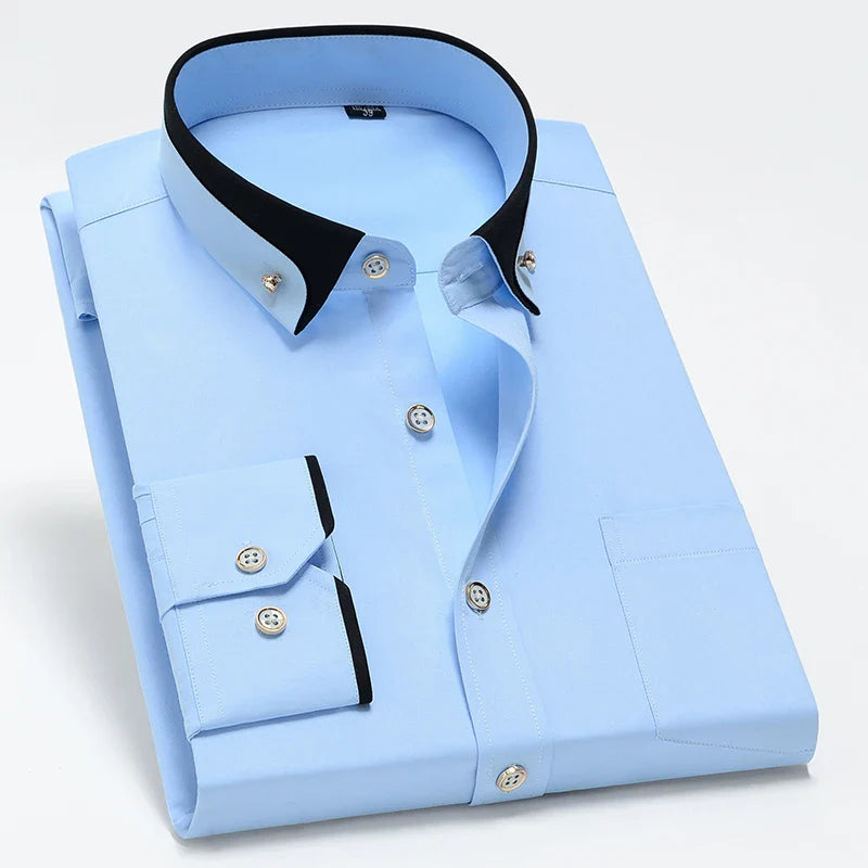 Russell Men's Contrast Collar Dress Shirt - 
Fashinoza