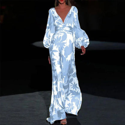 Women's Flowy Maxi Dress Elegant Everyday Wear - 
Fashinoza