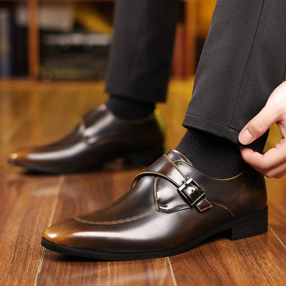 Cristiano Men's Leather Monk Strap Loafers