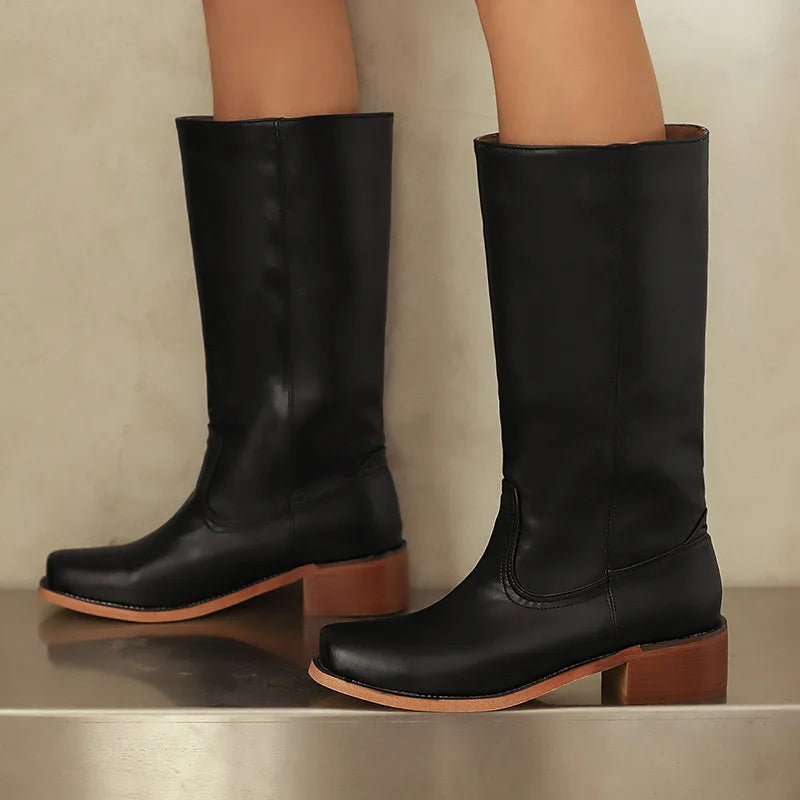 Women's Knee High Boots Block Heel