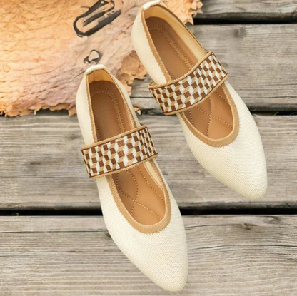 Women's Pointed Toe Flats Elastic Knit Upper