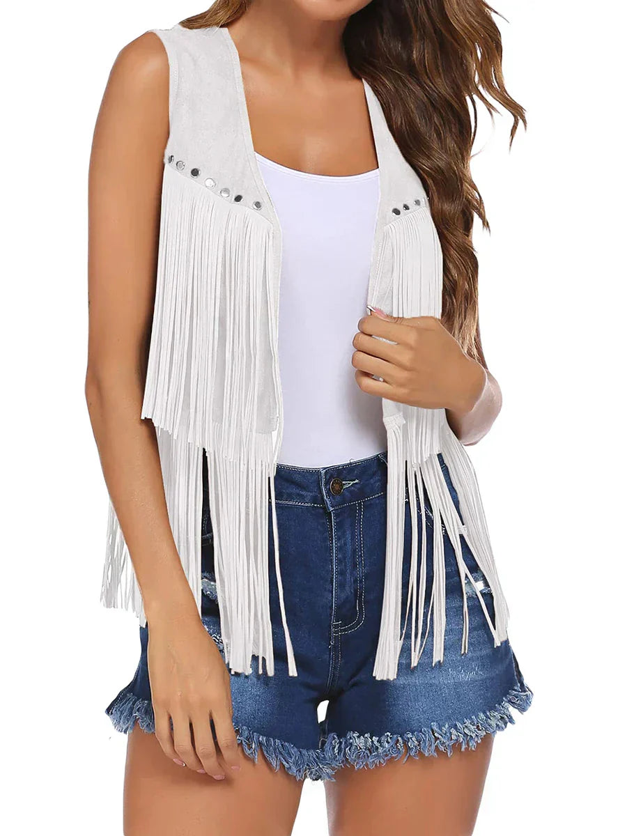 Women's Sleeveless Fringe Vest