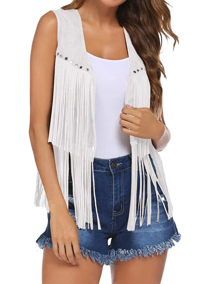 Women's Sleeveless Fringe Vest