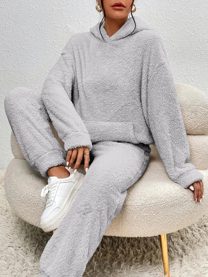 Teddy Hooded Housesuit Ultra Comfortable Cozy Beige