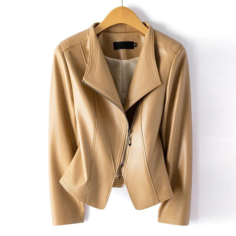 Madona Women's Sheepskin Leather Moto Jacket
