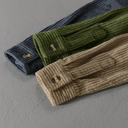 Men's Long Sleeve Shirt Button Front Chest Pocket