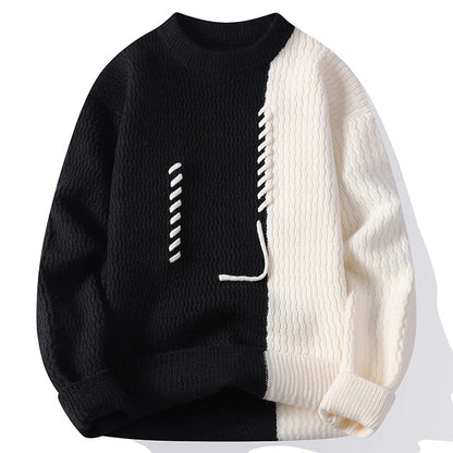 Smiley Contrast Knit Sweater