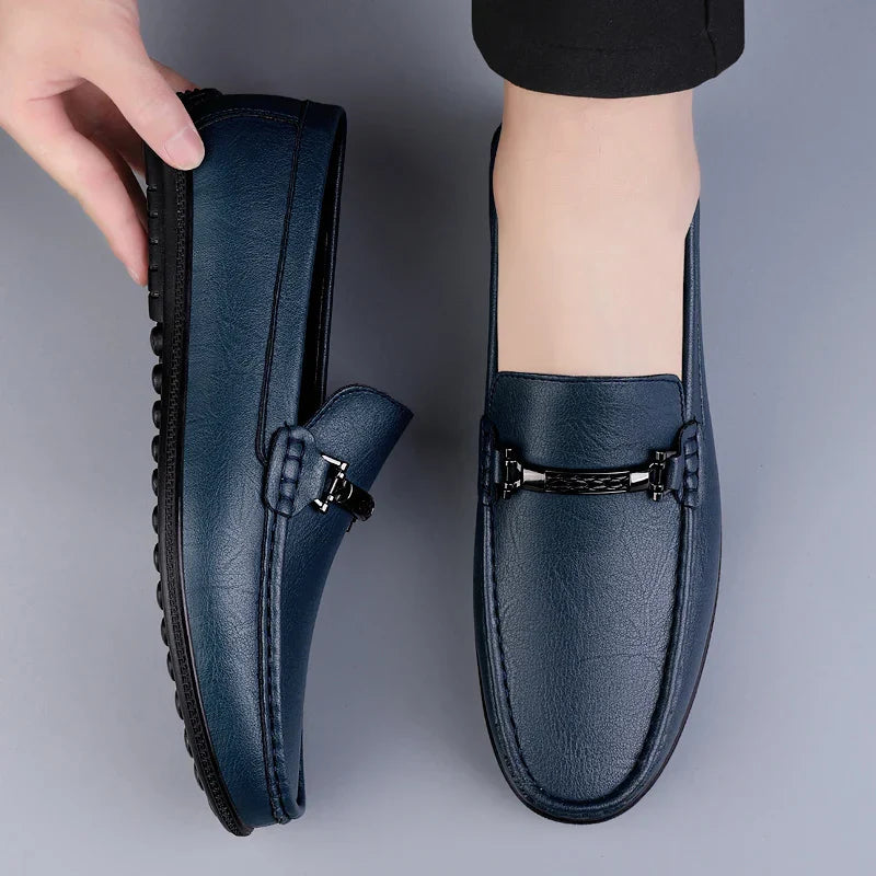 Men's Slip-On Loafers Formal Leather Black