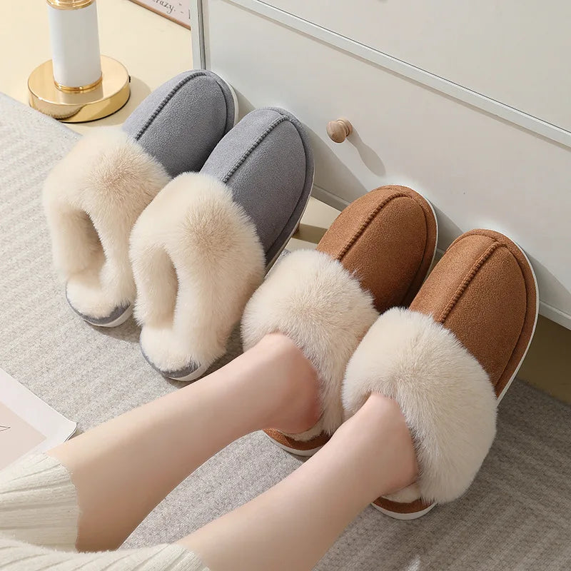 Women's Plush Slippers Soft Lining Warm Beige