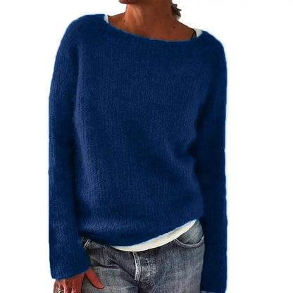 Women's Cozy Knit Sweater Loose Fit Pullover