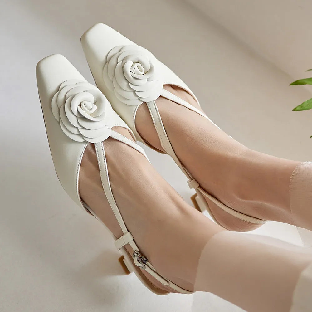 Roselle Genuine Leather Slingbacks