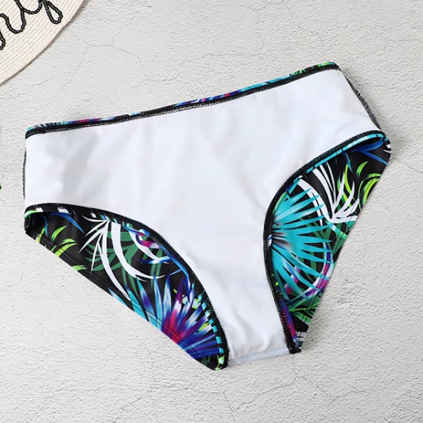Women's High Waist Leaf Print Bikini