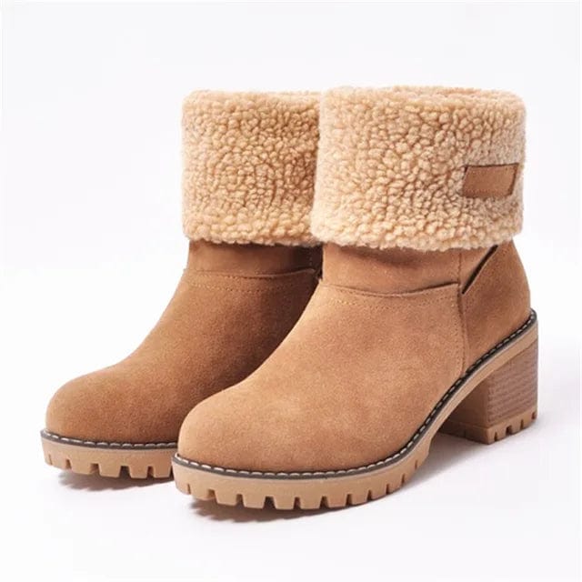 Women's Mid Calf Boots Block Heel Lug Sole