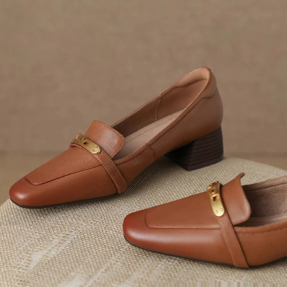 Aveline Genuine Leather Heels Caliboot