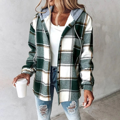 Women's Checkered Lined Cardigan