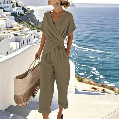 Women's 2-Piece Wrap Ankle Length Set