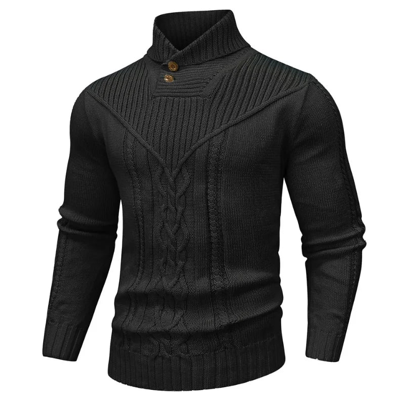 Classic Cable Knit Button Sweater