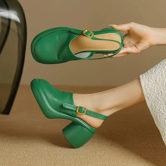 Women's Flat Sandals Low Heel Ginger - Fashinoza