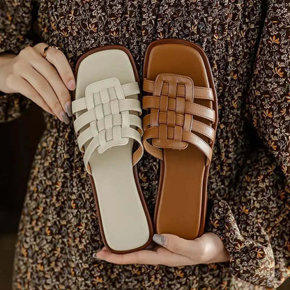 Sasha Women's Leather Flat Slides