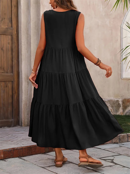 Women's Maxi Dress Layered Skirt