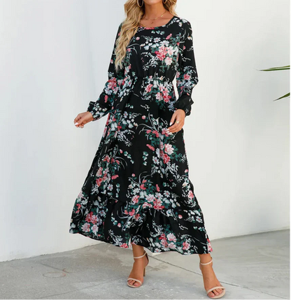 Women's Maxi Long Sleeve Floral Summer Dress