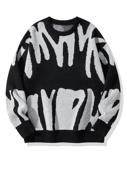 Abstract Pattern Knit Sweater