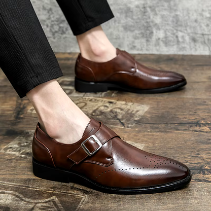 Men's Dress Shoes Single Strap Buckle