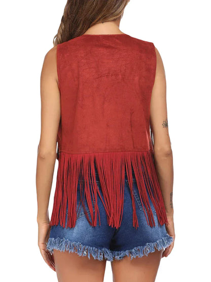 Women's Sleeveless Fringe Vest