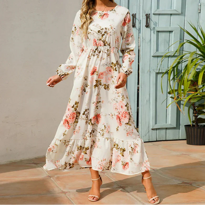 Women's Maxi Long Sleeve Floral Summer Dress