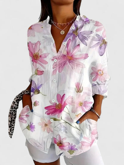 Julia | Womens Colorful Floral Button Shirt