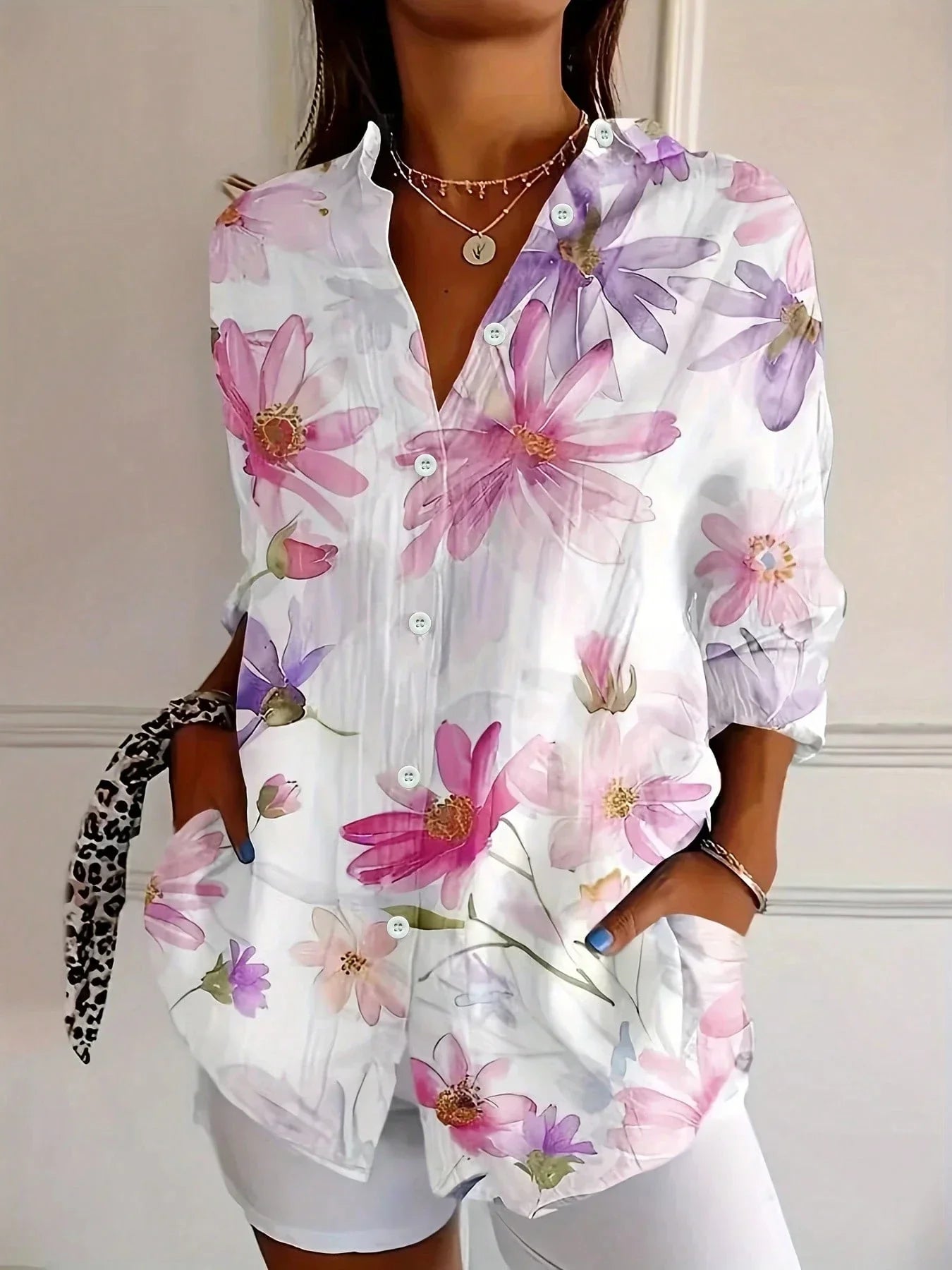 Women's Colorful Blouse Playful Print