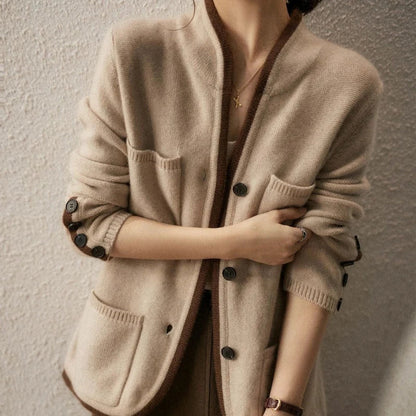 Women's Cardigan Sweater Four Patch Pockets