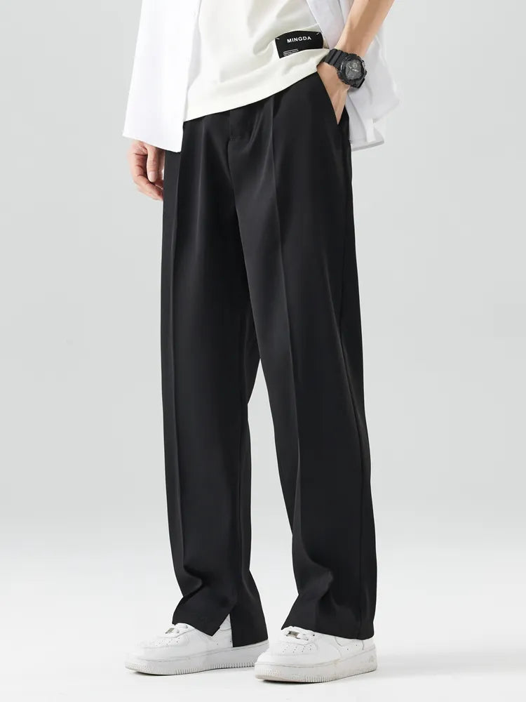 Men's Straight Leg Trousers Relaxed Fit Soft Fabric
