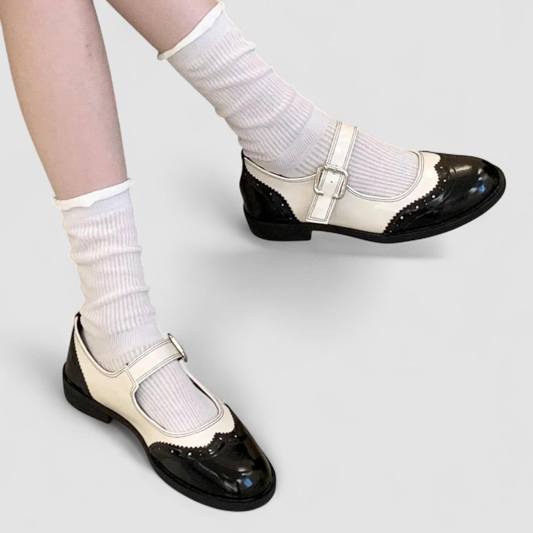 Women's Mary Jane Shoes Two-Tone Upper