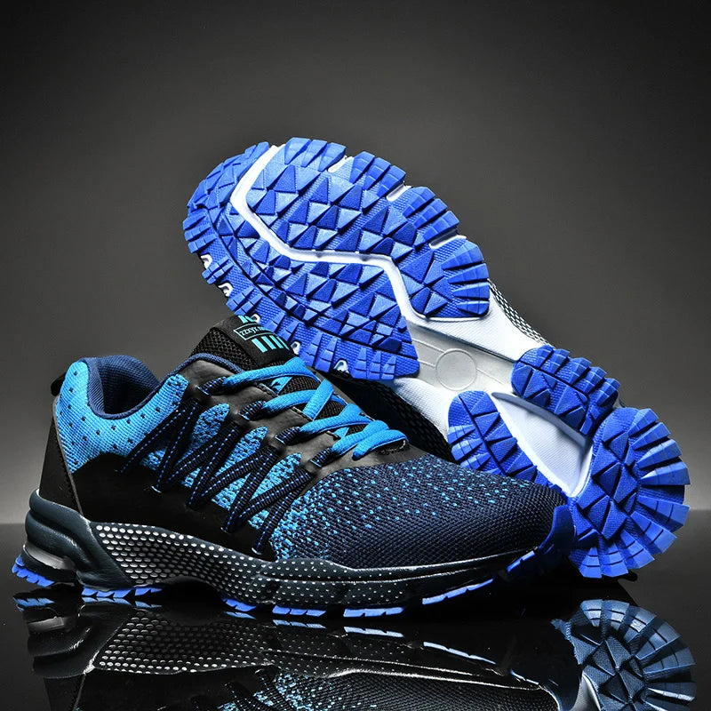 Men's Mesh Breathable Running Shoes Thick Sole Lightweight Outdoor Sports Sneakers