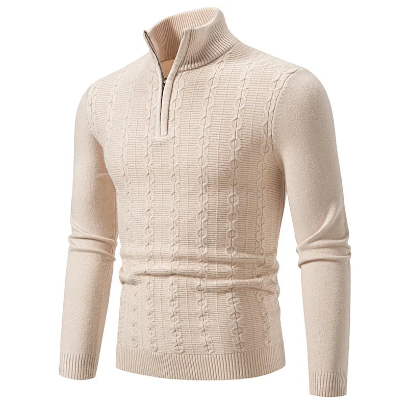 Cable Knit Half-Zip Sweater