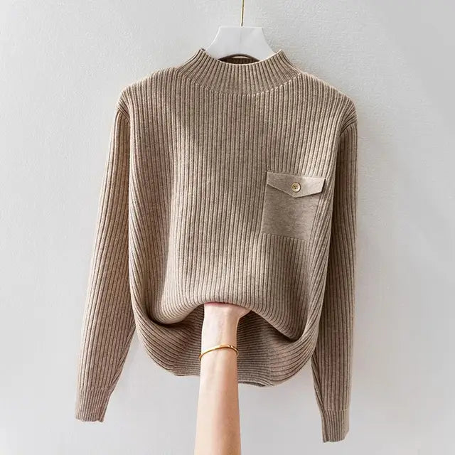 Women's Relaxed Fit Mock Neck Sweater