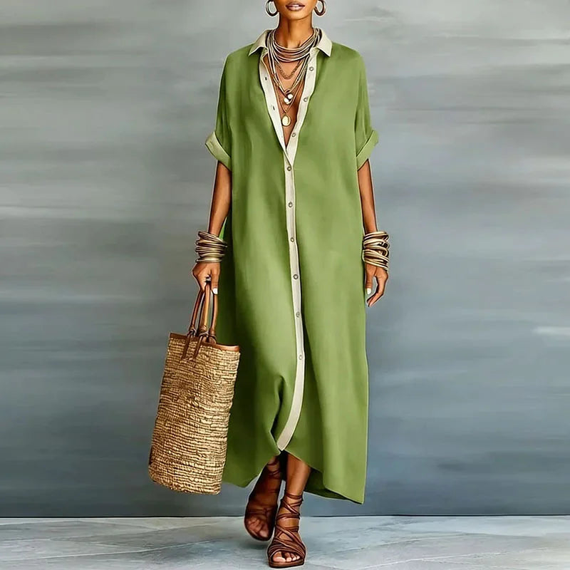 Women's Linen Long Sundress Shirt