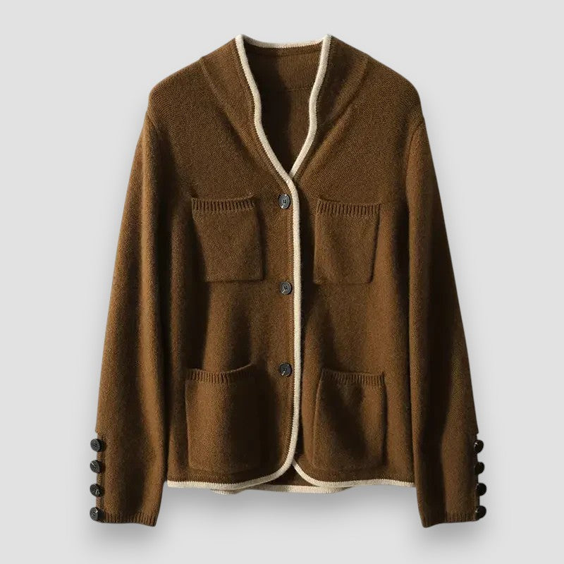 Women's Cardigan Sweater Four Patch Pockets
