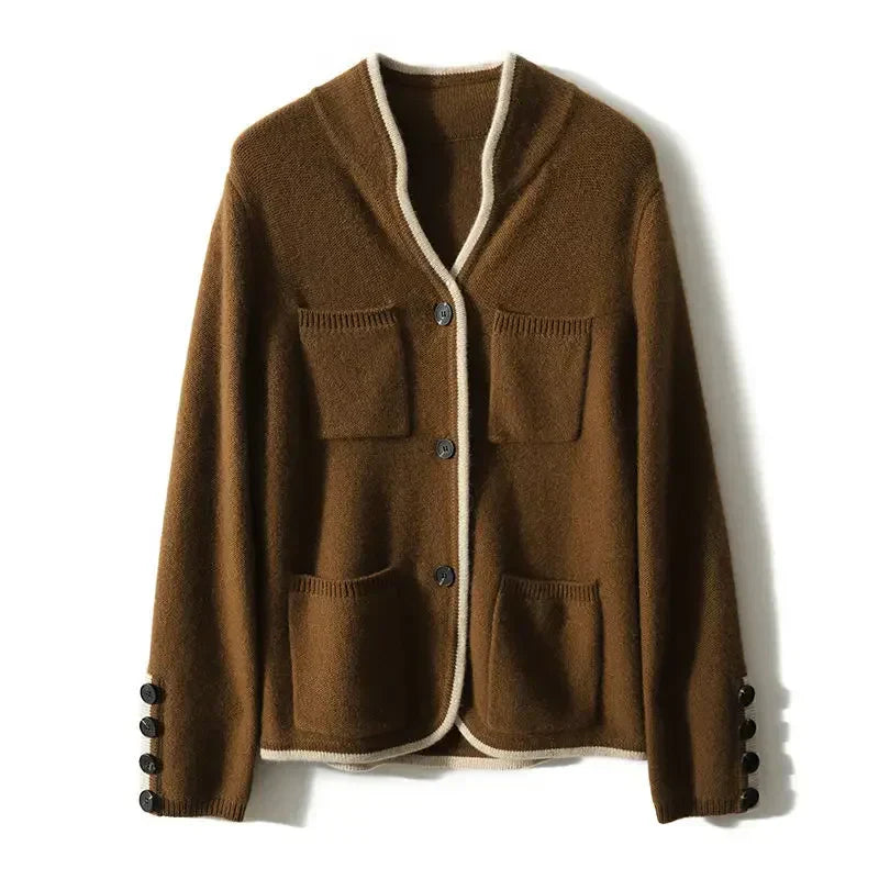 Women's Cardigan Sweater Four Patch Pockets