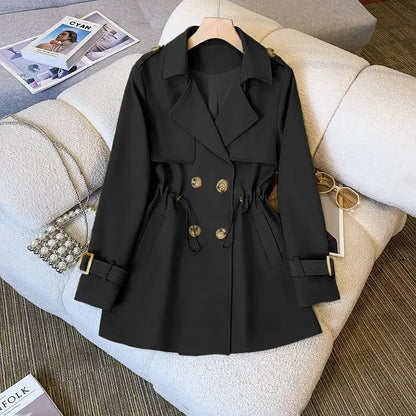 Women's Cotton Trench Coat Mid-Length Beige