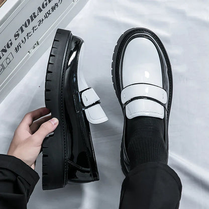 Men's Leather Penny Loafers - 
Fashinoza