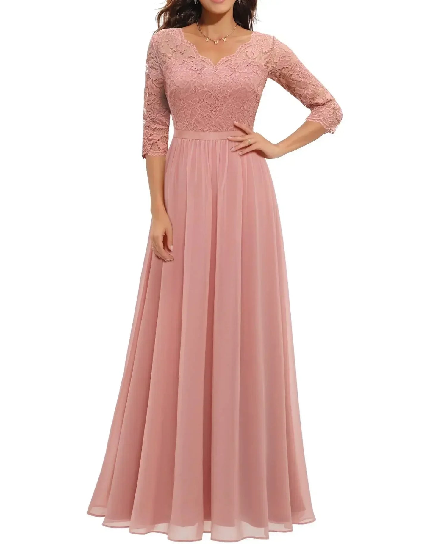 Women's Elegant Lace Long Dress