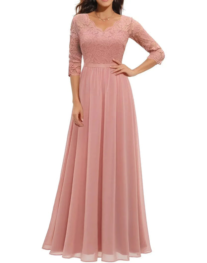 Women's Elegant Lace Long Dress