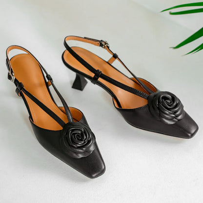 Roselle Genuine Leather Slingbacks