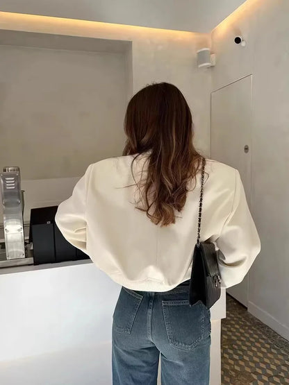 Women's Bomber Jacket Lightweight Cotton Button Front