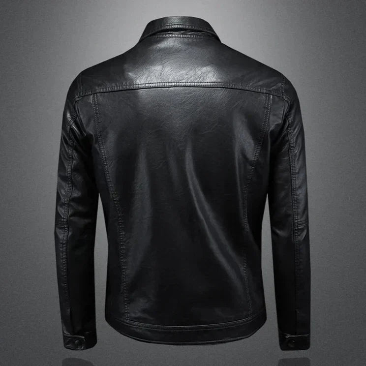 Men's Stand Collar Jacket Cotton Snap Front Chest Pockets