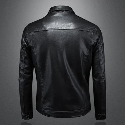 Men's Stand Collar Jacket Cotton Snap Front Chest Pockets