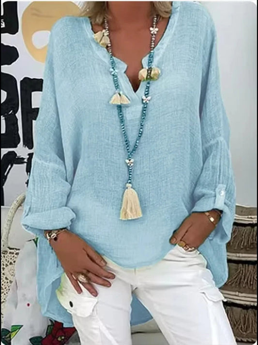 Women's Lightweight Oversized Blouse - Fashinoza